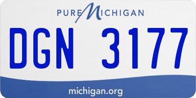 MI license plate DGN3177