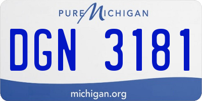 MI license plate DGN3181