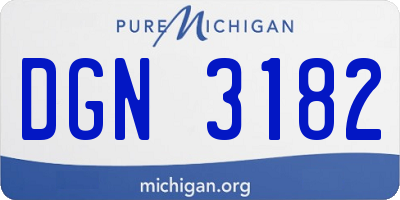 MI license plate DGN3182