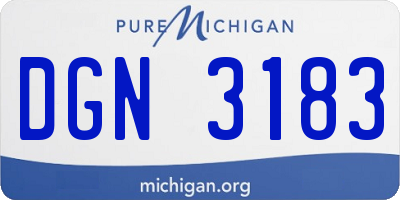 MI license plate DGN3183