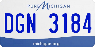 MI license plate DGN3184