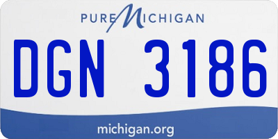 MI license plate DGN3186