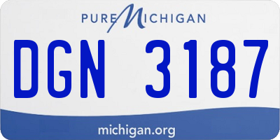MI license plate DGN3187