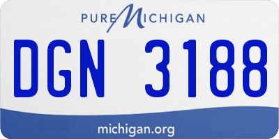 MI license plate DGN3188