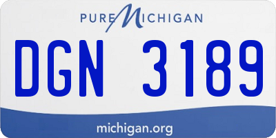 MI license plate DGN3189