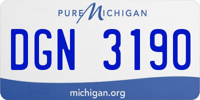 MI license plate DGN3190