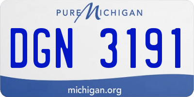 MI license plate DGN3191