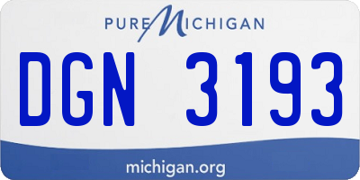 MI license plate DGN3193