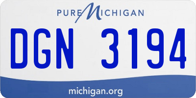 MI license plate DGN3194