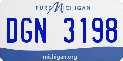 MI license plate DGN3198