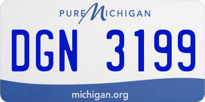 MI license plate DGN3199
