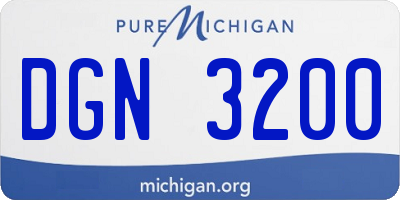 MI license plate DGN3200