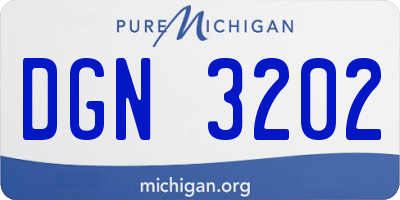 MI license plate DGN3202