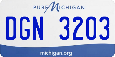 MI license plate DGN3203