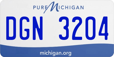 MI license plate DGN3204