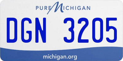 MI license plate DGN3205