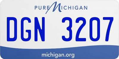 MI license plate DGN3207