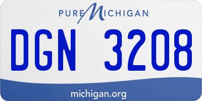 MI license plate DGN3208