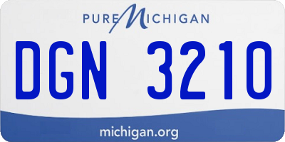 MI license plate DGN3210