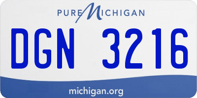 MI license plate DGN3216