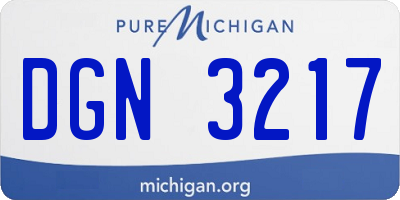 MI license plate DGN3217