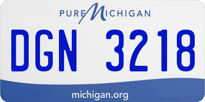 MI license plate DGN3218
