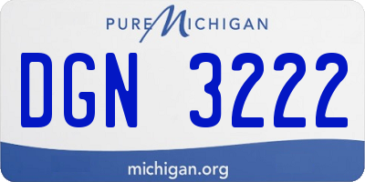 MI license plate DGN3222