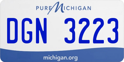 MI license plate DGN3223