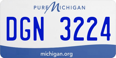 MI license plate DGN3224