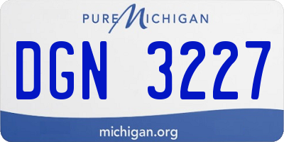 MI license plate DGN3227