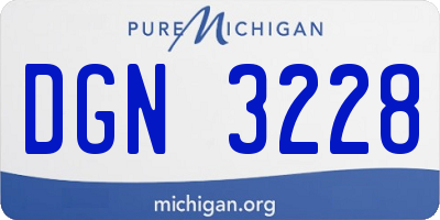 MI license plate DGN3228