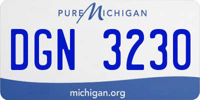 MI license plate DGN3230