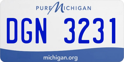 MI license plate DGN3231