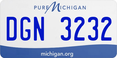 MI license plate DGN3232
