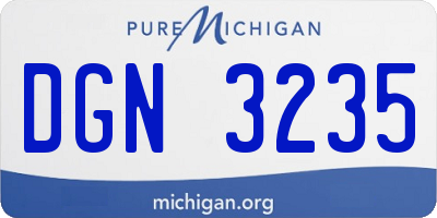MI license plate DGN3235