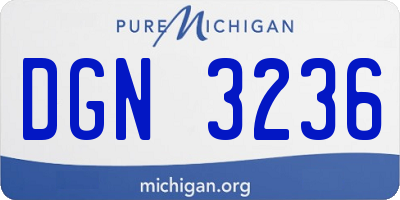 MI license plate DGN3236