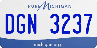 MI license plate DGN3237