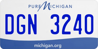 MI license plate DGN3240