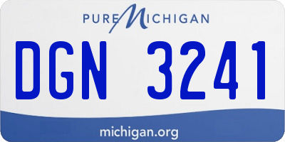 MI license plate DGN3241