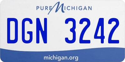 MI license plate DGN3242