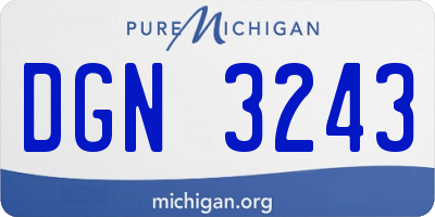 MI license plate DGN3243