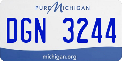 MI license plate DGN3244