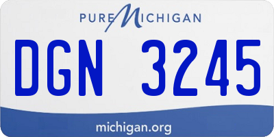 MI license plate DGN3245