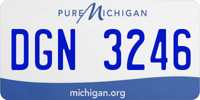 MI license plate DGN3246