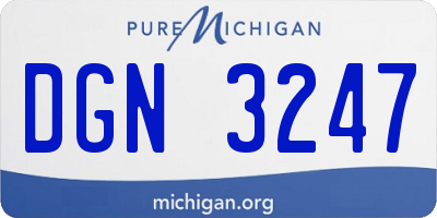 MI license plate DGN3247
