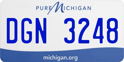 MI license plate DGN3248