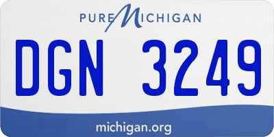 MI license plate DGN3249