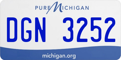 MI license plate DGN3252