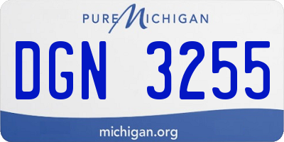 MI license plate DGN3255