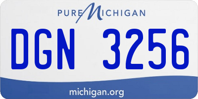 MI license plate DGN3256
